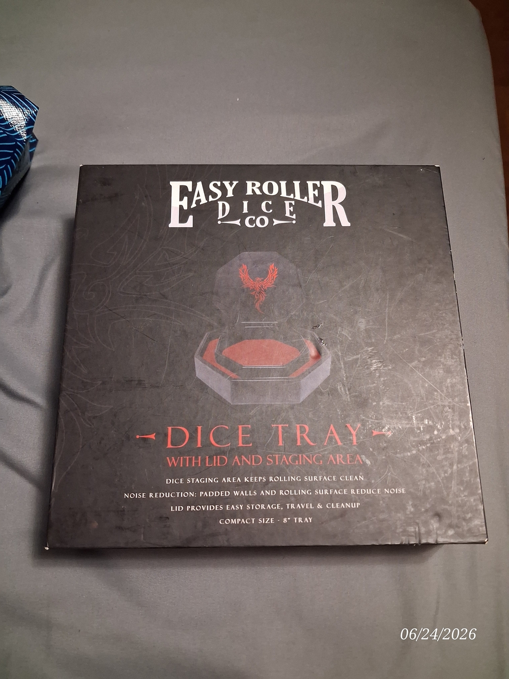 Easy Roller Dice Tray with Red Staging Area and Lid